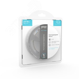 Лента светодиодная 9.6 Вт/м DC 12В 4000К IP20 120LED SMD2835 (блистер 5м) 624 лм/м Basic - фото 5