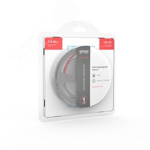Лента светодиодная 9.6 Вт/м DC 12В Красный IP20 120LED SMD2835 (блистер 3м) 624 лм/м Basic - фото 5