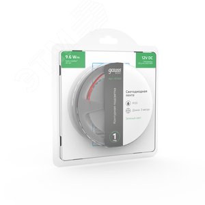 Лента светодиодная 9.6 Вт/м DC 12В Зеленый IP20 120LED SMD2835 (блистер 3м) 624 лм/м Basic - фото 5