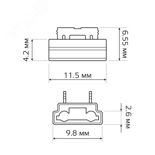 Набор коннектров для светодиодной ленты COB лента-лента 8мм (2 шт упак)  Аксессуары Gauss - фото 4