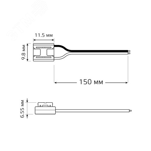 Набор коннектров для светодиодной ленты COB лента-провод 8мм (2 шт упак)  Аксессуары Gauss - фото 4