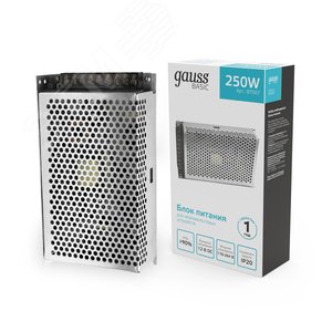 Блок питания для светодиодной ленты 250 Вт AC 176-264В Uвых 12В IP20 200х110х23мм Basic - фото 2