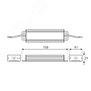 Блок питания для светодиодной ленты 75 Вт AC 176-264В Uвых 12В IP67 158х42х21мм Basic - фото 5