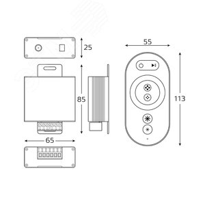 Контроллер для светодиодной ленты 288 Вт DC 12В IP20 Basic - фото 5