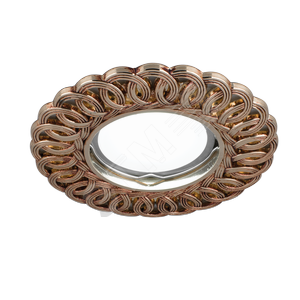 Светильник точечный встраиваемый под лампу ДВО GU5.3 1х35 Вт 12В IP20 монт d65 мм Золотой Antique - фото 1