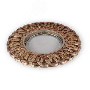 Светильник точечный встраиваемый под лампу ДВО GU5.3 1х35 Вт 12В IP20 монт d65 мм Золотой Antique - фото 6