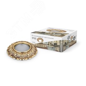 Светильник точечный встраиваемый под лампу ДВО GU5.3 1х35 Вт 12В IP20 монт d 80 мм Серебристый Antique - фото 3