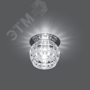 Светильник точечный встраиваемый под лампу ДВО G9 1х35 Вт 110-240В IP20 монт d50 мм Хром Crystal - фото 5