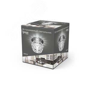 Светильник точечный встраиваемый под лампу ДВО G9 1х35 Вт 110-240В IP20 монт d50 мм Хром Crystal - фото 6