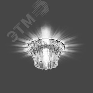 Светильник точечный встраиваемый под лампу ДВО G9 1х35 Вт 220-230В IP20 монт d65 мм Хром Crystal - фото 5