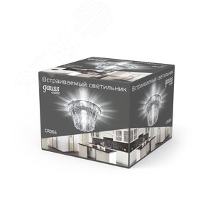 Светильник точечный встраиваемый под лампу ДВО G9 1х35 Вт 220-230В IP20 монт d65 мм Хром Crystal - фото 6