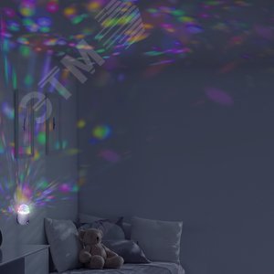 Светильник ночник розеточный 3 Вт Белый IP20 с фиксированной проекцией ДИСКО MOOD - фото 6