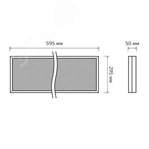 Светильник светодиодный ДПО 16 Вт 1900 Лм 4000К AC 220В IP40 595х295х50 мм призма CRI>90Ra для школ MiR - фото 2