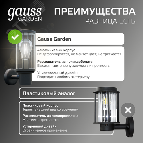 Светильник архитектурный ДБУ под лампу 60 Вт 1хE27 AC 220В IP54 105х142х240мм Vega - фото 8