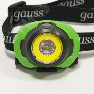 Фонарь налобный светодиодный LED 4 Вт 230 Лм модель GFL303 черный на батарейках 3xAAA Gauss GF303 GAUSS - 7