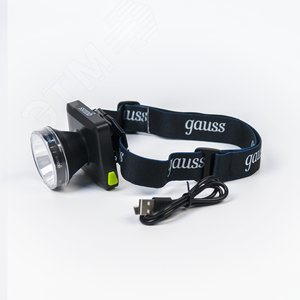 Изображение товара Фонарь светодиодный налобный 5 Вт 100 лм черный IP64 аккумуляторныйуляторный Li-ion 3000мАч диммируемый GFL (шт)