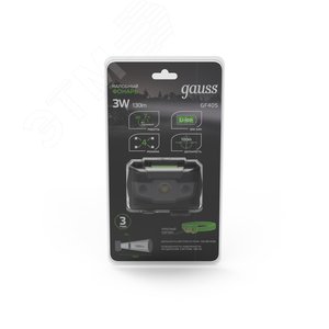 Фонарь светодиодный налобный 3 Вт 130 лм черный IP44 аккумуляторныйуляторный Li-ion 600мАч GFL - фото 4