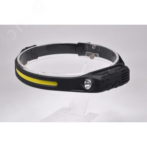 Изображение товара Фонарь светодиодный налобный 7 Вт Черный IP33 аккумуляторный Li-ion 800мАч GFL (шт)