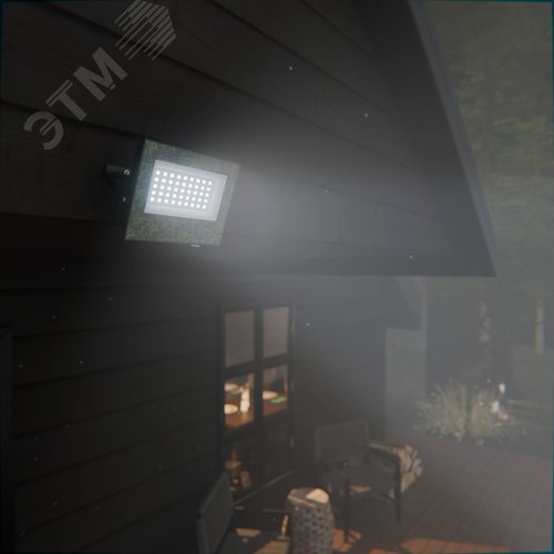 Прожектор светодиодный ДО 30 Вт 2700 лм 6500К AC 220В Зеленый IP65 142х108х32мм ХАКИ Elementary - фото 5