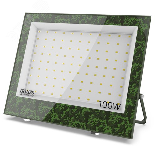 Прожектор светодиодный ДО 100 Вт 9500 лм 6500К AC 220В Зеленый IP65 253х197х35мм ХАКИ Elementary - фото 1