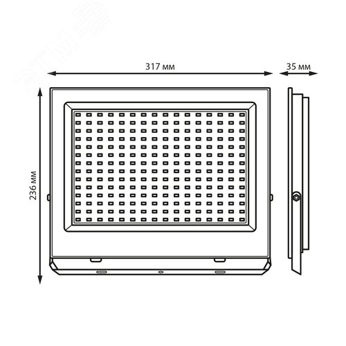 Прожектор светодиодный ДО 150 Вт 13500 лм 6500К AC 220В Зеленый IP65 317х236х35мм ХАКИ Elementary - фото 6