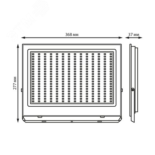 Прожектор светодиодный ДО 200 Вт 18000 лм 6500К AC 220В Зеленый IP65 368х277х37мм ХАКИ Elementary - фото 6