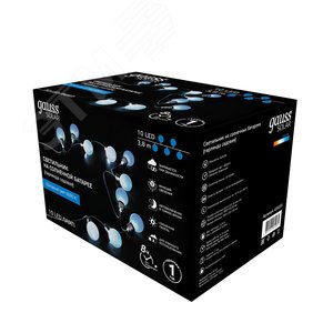 Гирлянда садовая на солнечной батарее 0.04 Вт Белый 10 ламп IP44 3.8 м Большие Шары Solar - фото 3