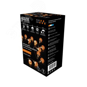 Гирлянда садовая на солнечной батарее 0.04 Вт Белый 20 ламп IP44 5.8 м Большие Шары Solar - фото 3