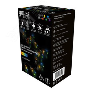 Гирлянда садовая на солнечной батарее 0.04 Вт Мультицвет 10 ламп IP44 3.8 м Большие Шары Solar - фото 3