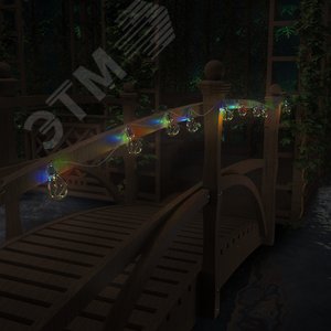 Гирлянда садовая на солнечной батарее 0.04 Вт Мультицвет 10 ламп IP44 3.8 м Большие Шары Solar - фото 5