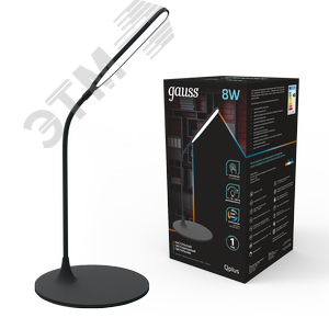 Светильник настольный светодиодный LED 8 Вт 500 Лм 3500-5500К модель GTL502 черный диммируемый Qplus