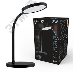 Светильник настольный светодиодный LED 8 Вт 500 Лм 4000К модель GTL503 черный с USB разъемом диммируемый Qplus