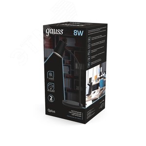 Светильник настольный светодиодный LED 8 Вт 600 Лм 4000К модель GTL603 черный диммируемый Qplus Gauss GT6032 GAUSS - 5