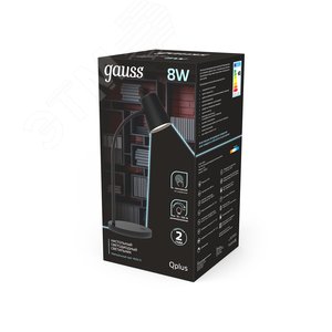 Светильник настольный светодиодный LED 8 Вт 600 Лм 4000К модель GTL603 черный диммируемый Qplus Gauss GT6032 GAUSS - 6