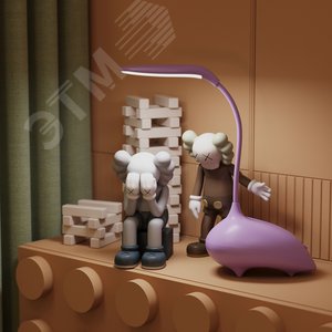 Светильник светодиодный настольный 6 Вт 330 лм 2700-6000К DC 5В Розовый IP20 Пластик детский гибкая стойка сенсорное управление яркости и температуры освещения USB зарядка телефона Li-ion акк 1200мА Qplus - фото 5