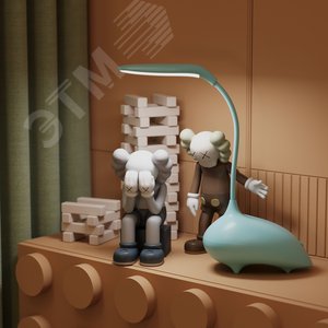 Светильник светодиодный настольный 6 Вт 330 лм 2700-6000К DC 5В Голубой IP20 Пластик детский гибкая стойка сенсорное управление яркости и температуры освещения USB зарядка телефона Li-ion акк 1200мА Qplus - фото 5