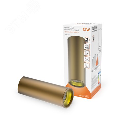 Светильник светодиодный ДБО 12 Вт 900 лм 3000К AC 220В Бронзовый IP20 D100х200мм Алюминий Overhead - фото 14