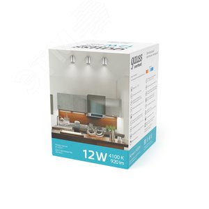 Светильник светодиодный ДБО 12 Вт 920 лм 4100К AC 220В Хром IP20 D100х100мм Алюминий Overhead - фото 4