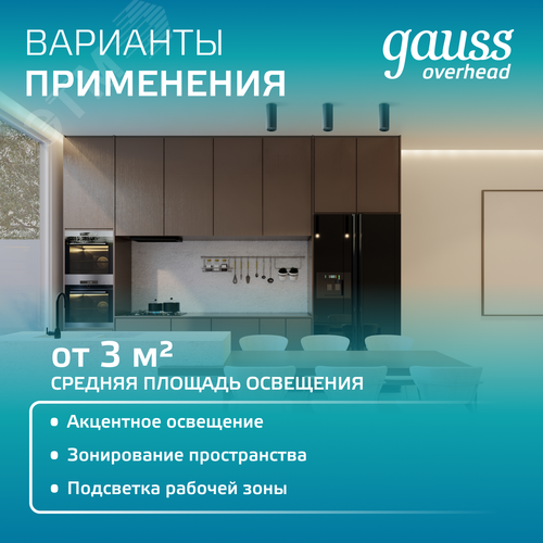 Светильник светодиодный ДБО 12 Вт 920 лм 4100К AC 220В Черный IP20 D100х100мм Алюминий Overhead - фото 6