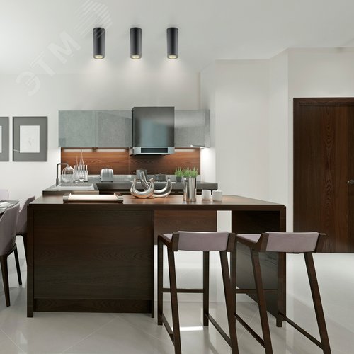 Светильник светодиодный ДБО 12 Вт 900 лм 3000К AC 220В Черный IP20 D200х200мм Алюминий Overhead - фото 13