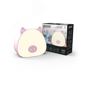 Светильник ночник настольный 5 Вт 200 лм 2700-6000К DC 5В Розовый IP20 112х54х109мм с Li-ion акк 1200мА диммируемый Qplus - фото 3