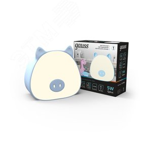 Светильник ночник настольный 5 Вт 200 лм 2700-6000К DC 5В Голубой IP20 112х54х109мм с Li-ion акк 1200мА диммируемый Qplus - фото 3