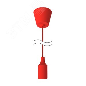 Светильник подвесной под лампу 1хE27 AC 220В Красный IP20 1000х40х94мм Пластик Decor - фото 3