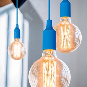 Светильник подвесной под лампу 1хE27 AC 220В Голубой IP20 1000х40х94мм Пластик Decor - фото 6