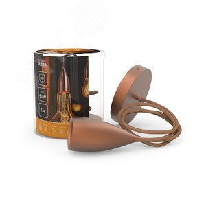 Светильник подвесной под лампу 1хE27 AC 220В Медный IP20 1000х50х105мм Алюминий Decor - фото 2