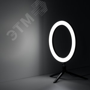 Светильник кольцевой светодиодный LED 15 Вт 800 Лм 3000-6500К черный с USB разъемом диммируемый с пультом Ring RL003 GAUSS - 2