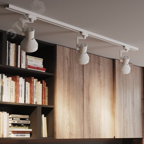 Светильник трековый на шинопровод под лампу 1хE27 AC 220В Белый IP20 150х112х230мм однофазный Track - фото 12