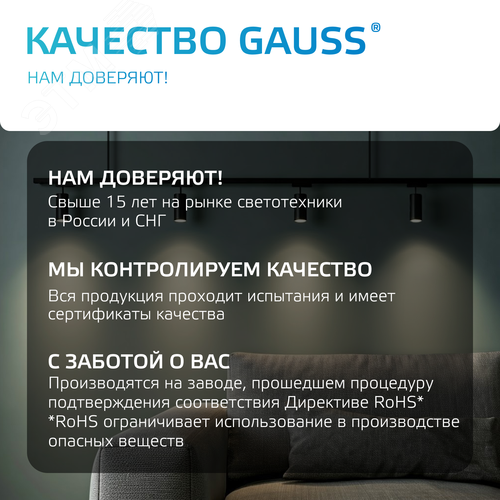Коннектор для трековых шинопроводов AC 220В Черный IP20 угловой L-образный Track Gauss - фото 5