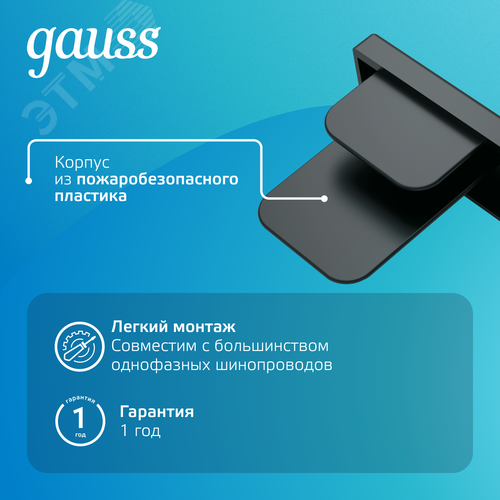 Заглушка для трекового шинопровода Черный Track - фото 4