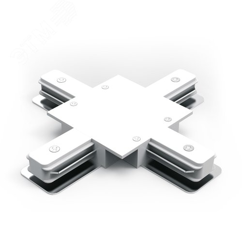 Коннектор для встраиваемых трековых шинопроводов AC 220В Белый IP20 Х-образный Track - фото 1